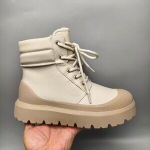 UGG Cream White Womens Thick-Sole Martin Boots